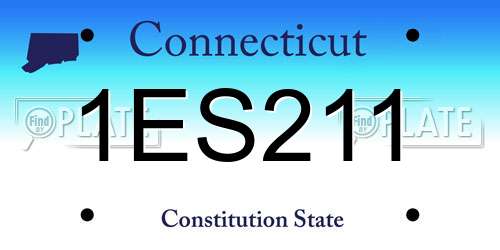 1ES211 Connecticut License Plate