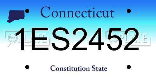 1ES2452 Connecticut License Plate