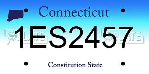1ES2457 Connecticut License Plate