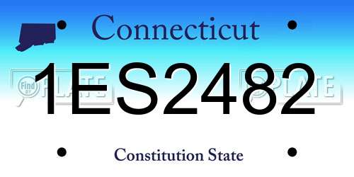 1ES2482 Connecticut License Plate