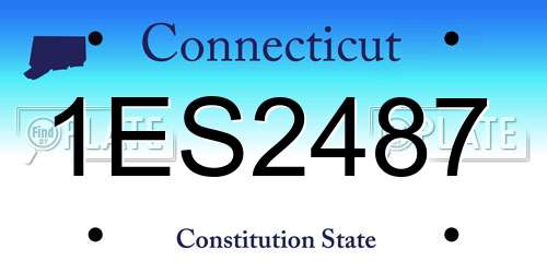 1ES2487 Connecticut License Plate