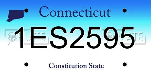 1ES2595 Connecticut License Plate