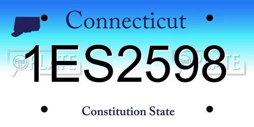 1ES2598 Connecticut License Plate
