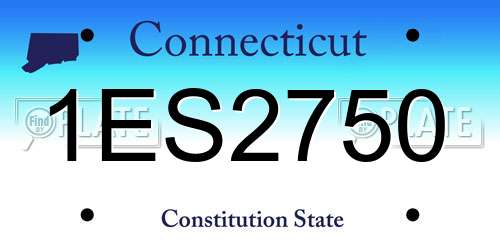 1ES2750 Connecticut License Plate