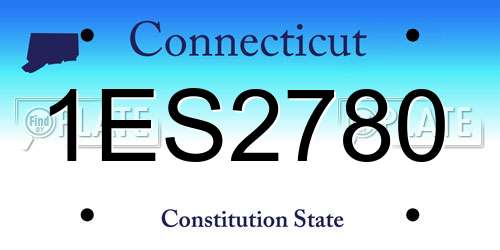 1ES2780 Connecticut License Plate
