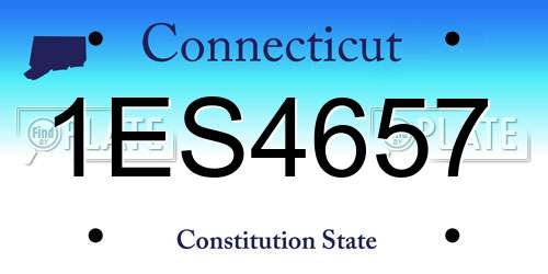 1ES4657 Connecticut License Plate