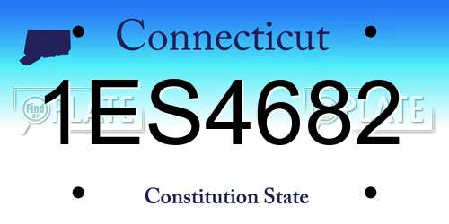 1ES4682 Connecticut License Plate