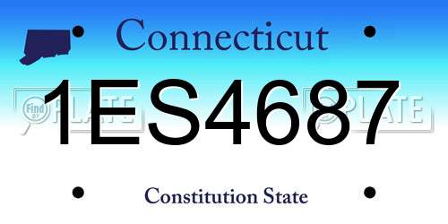 1ES4687 Connecticut License Plate