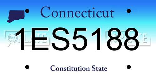 1ES5188 Connecticut License Plate