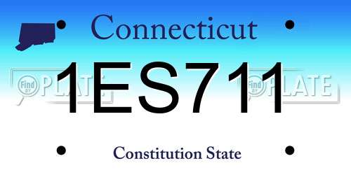 1ES711 Connecticut License Plate
