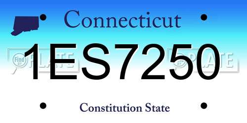 1ES7250 Connecticut License Plate