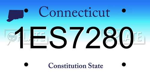 1ES7280 Connecticut License Plate