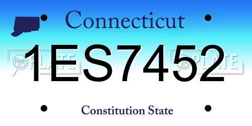 1ES7452 Connecticut License Plate