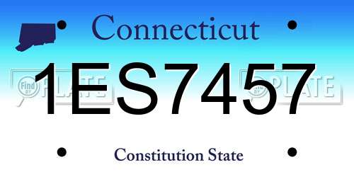 1ES7457 Connecticut License Plate