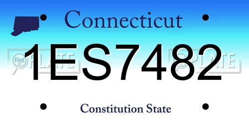 1ES7482 Connecticut License Plate