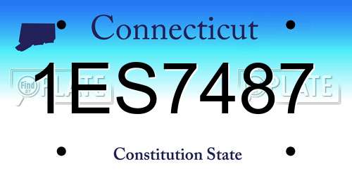 1ES7487 Connecticut License Plate