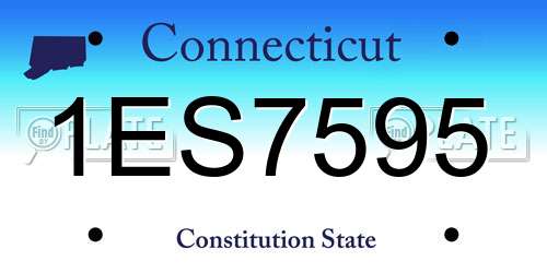 1ES7595 Connecticut License Plate