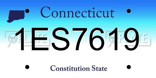 1ES7619 Connecticut License Plate