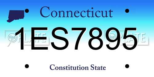 1ES7895 Connecticut License Plate