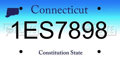 1ES7898 Connecticut License Plate