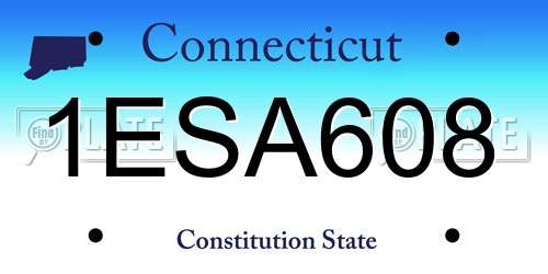 1ESA608 Connecticut License Plate