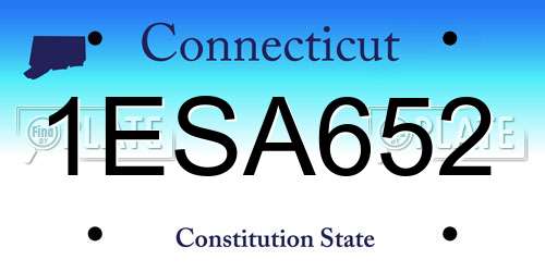 1ESA652 Connecticut License Plate