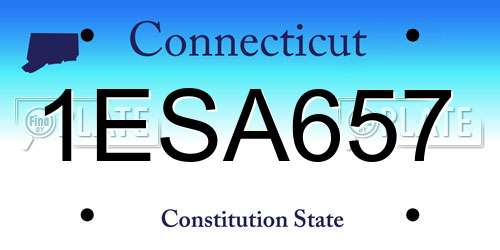 1ESA657 Connecticut License Plate