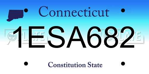 1ESA682 Connecticut License Plate