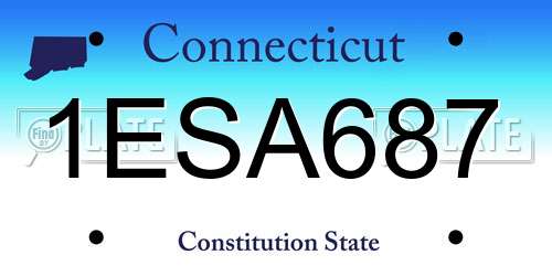 1ESA687 Connecticut License Plate