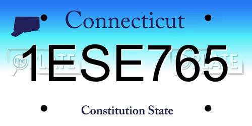 1ESE765 Connecticut License Plate