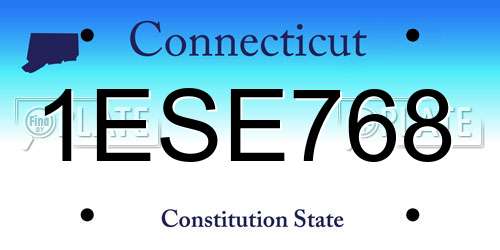 1ESE768 Connecticut License Plate