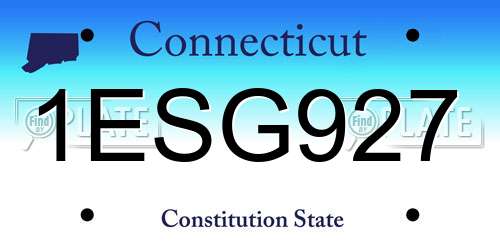 1ESG927 Connecticut License Plate