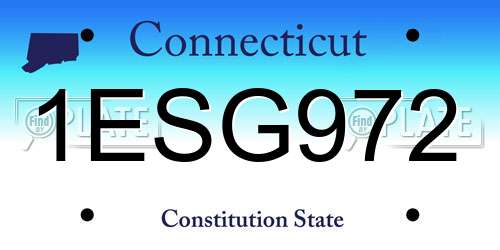 1ESG972 Connecticut License Plate