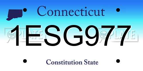 1ESG977 Connecticut License Plate