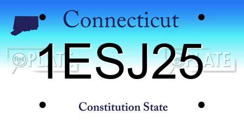 1ESJ25 Connecticut License Plate