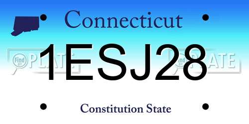 1ESJ28 Connecticut License Plate