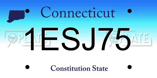 1ESJ75 Connecticut License Plate