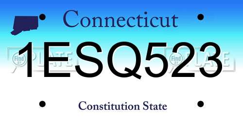 1ESQ523 Connecticut License Plate