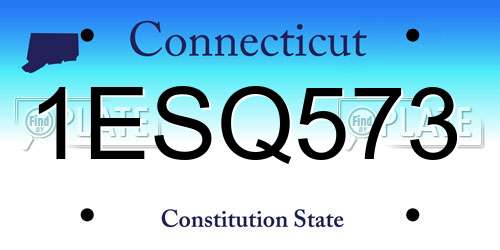 1ESQ573 Connecticut License Plate