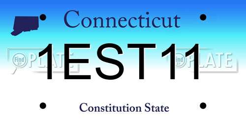 1EST11 Connecticut License Plate