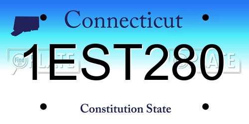 1EST280 Connecticut License Plate
