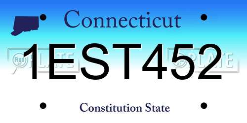 1EST452 Connecticut License Plate