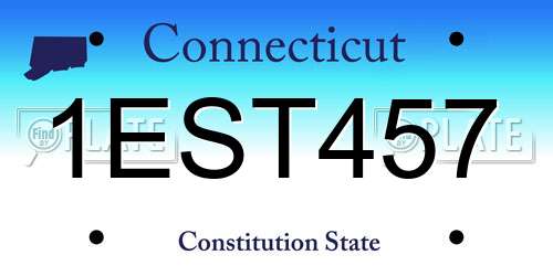 1EST457 Connecticut License Plate
