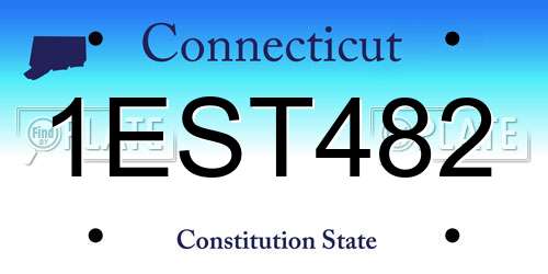 1EST482 Connecticut License Plate