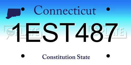1EST487 Connecticut License Plate