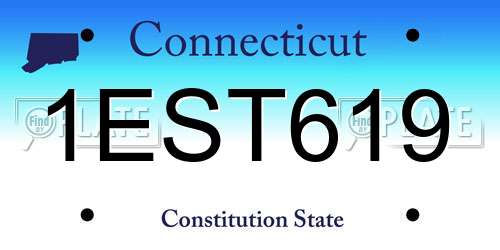 1EST619 Connecticut License Plate