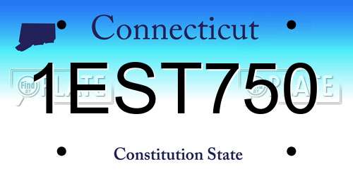 1EST750 Connecticut License Plate