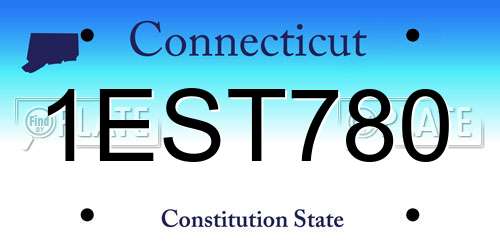 1EST780 Connecticut License Plate