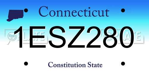 1ESZ280 Connecticut License Plate