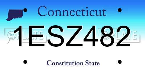 1ESZ482 Connecticut License Plate